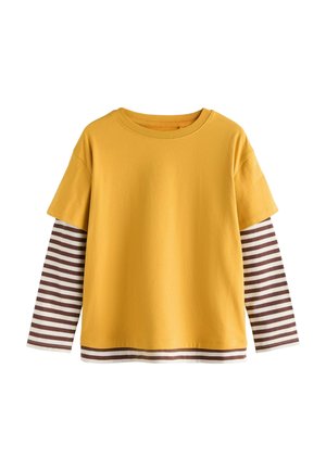 Next, LONG SLEEVE DOUBLE LAYER T-SHIRT - Long sleeved top - ochre stripe