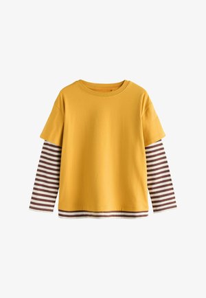 Next, LONG SLEEVE DOUBLE LAYER T-SHIRT - Long sleeved top - ochre stripe