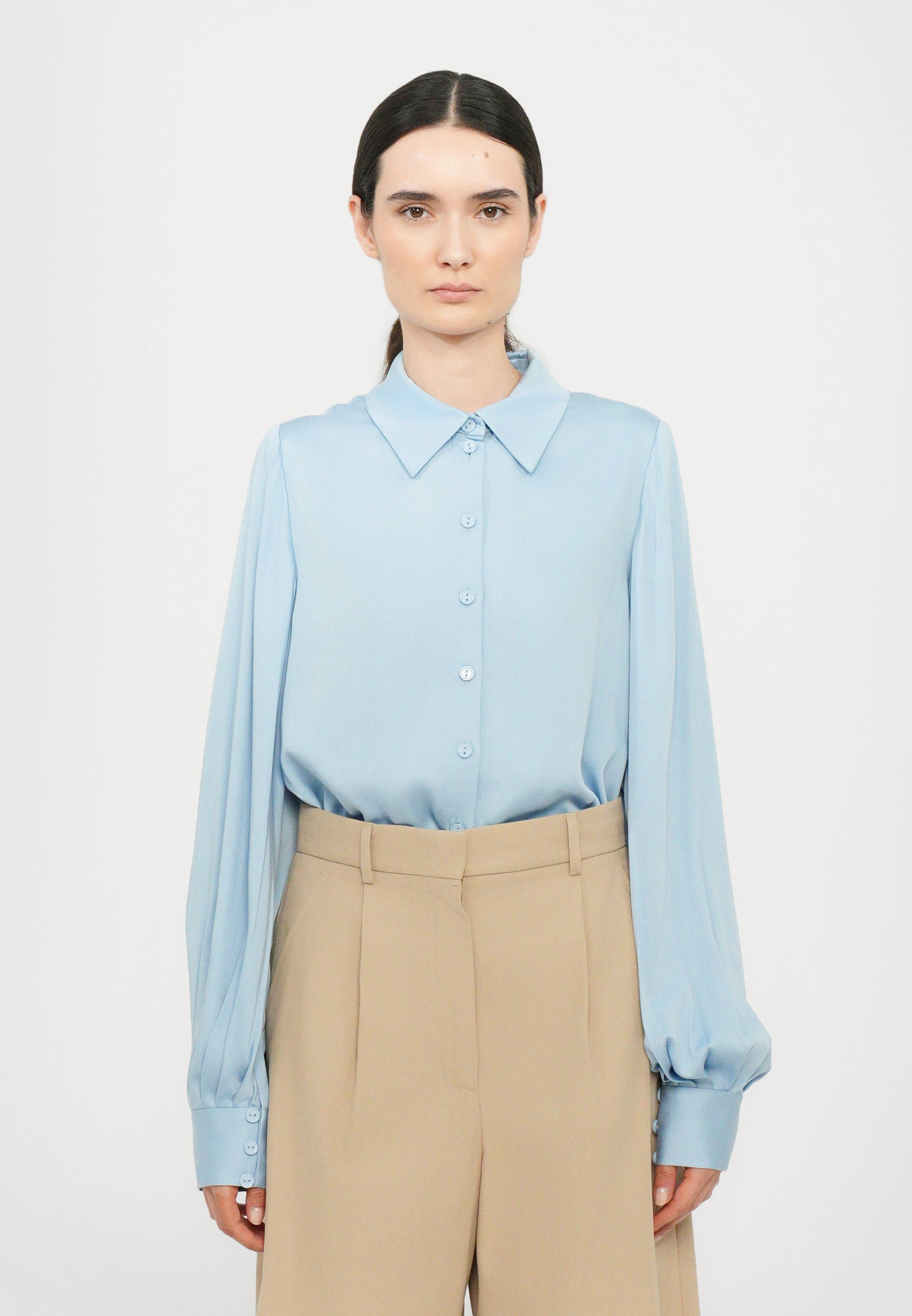 売れ筋商品|||ホフマン コペンハーゲン シャツ レディース トップス FLORA - Button-down blouse - lavender blue Hofmann Copenhagen FLORA - Button-down blouse - lavender