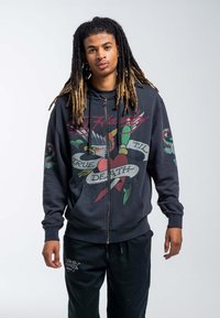 Ed Hardy - ED HARDY MENS TRUE SNAKE ZIP THROUGH HOODIE - Sweatjacke - charcoal Thumbnail-Bild 1