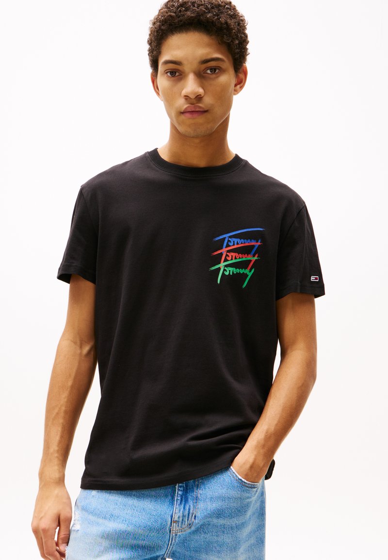 Tommy Jeans REG TWISTED SIGNTR EXT - Print T-shirt - black