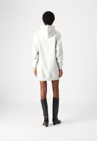 Calvin Klein Jeans MONOLOGO HOODIE DRESS - Dienas kleita - ivory grey