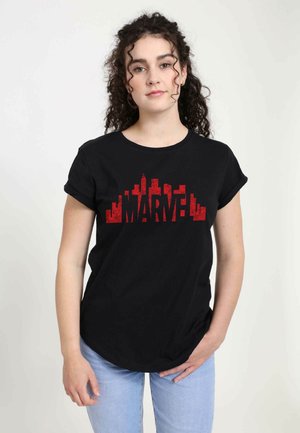 Marvel MARVEL OTHER SKYLINE LOGO OVERSIZE - Triko s potiskem - black