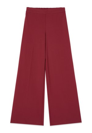 Oltre, PANTALONI PALAZZO IN TESSUTO CRÊPE - Stoffhose - bordeaux