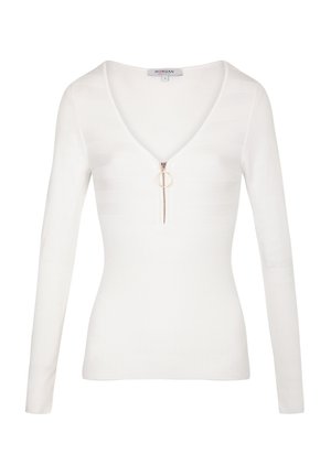 Morgan LONG-SLEEVED WITH ZIPPED DETAIL - Pullover - ecru
