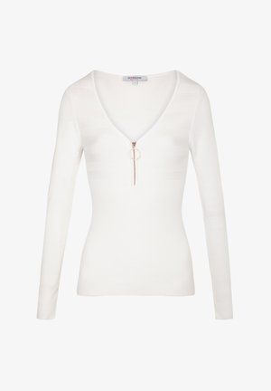 Morgan LONG-SLEEVED WITH ZIPPED DETAIL - Pullover - ecru