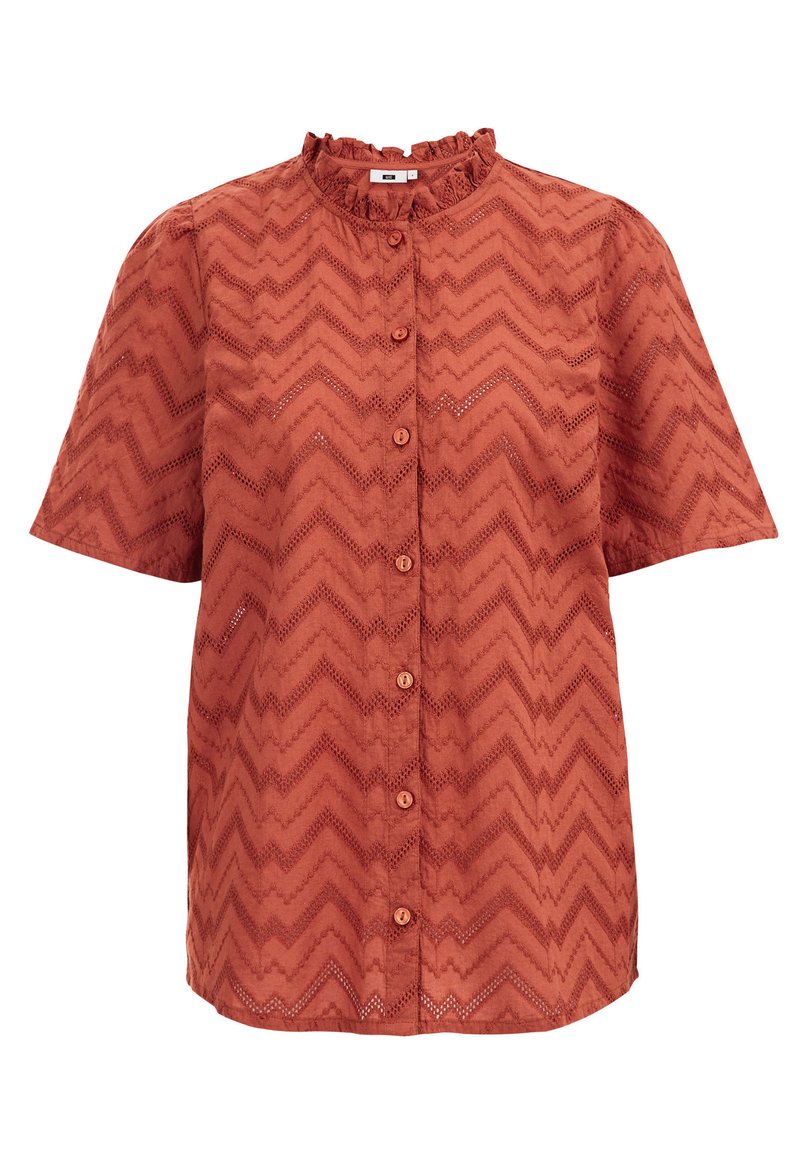 WE Fashion Overhemdblouse donkerbruin mêleerd WE Fashion Overhemdblouse donkerbruin mêleerd