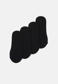Svarta bomullsockor som inte syns, med en mjuk textur, låg design och sömlösa kanter. Set med fyra par.