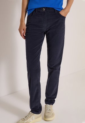 Cecil, MID WAIST SLIM LEG HOSE IM SLIM FIT - Pantalon classique - dark blue corduroy