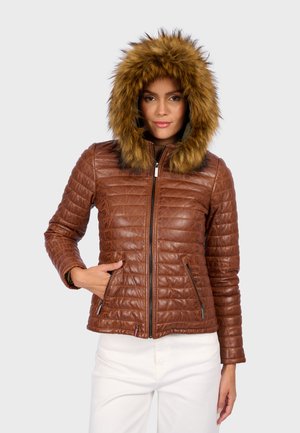 MANDY - Læderjakker - cognac color