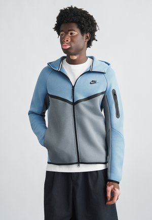 HOODIE - Športna jopa s kapuco na zadrgo - work blue/cool grey/black