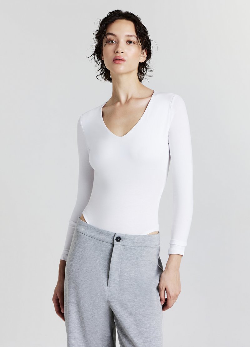 Calliope SCOLLO V - Maglietta a manica lunga - bianco ottico