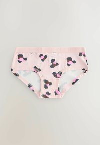 Mutandine hipster in cotone rosa con stampa leopardata nera e rosa, dotate di una morbida vita elastica con la scritta "NEXT" in rilievo.