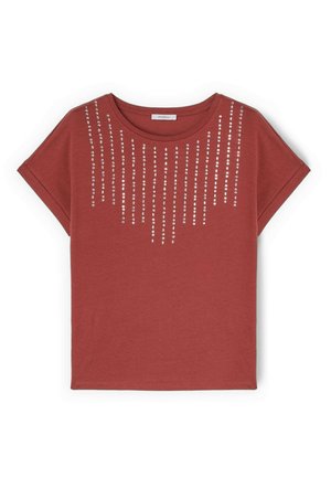 Motivi, T-SHIRT CON APPLICAZIONI DI STRASS - T-shirt con stampa - rosso