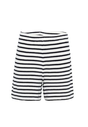 Part Two Shorts - black and eggnog stripe