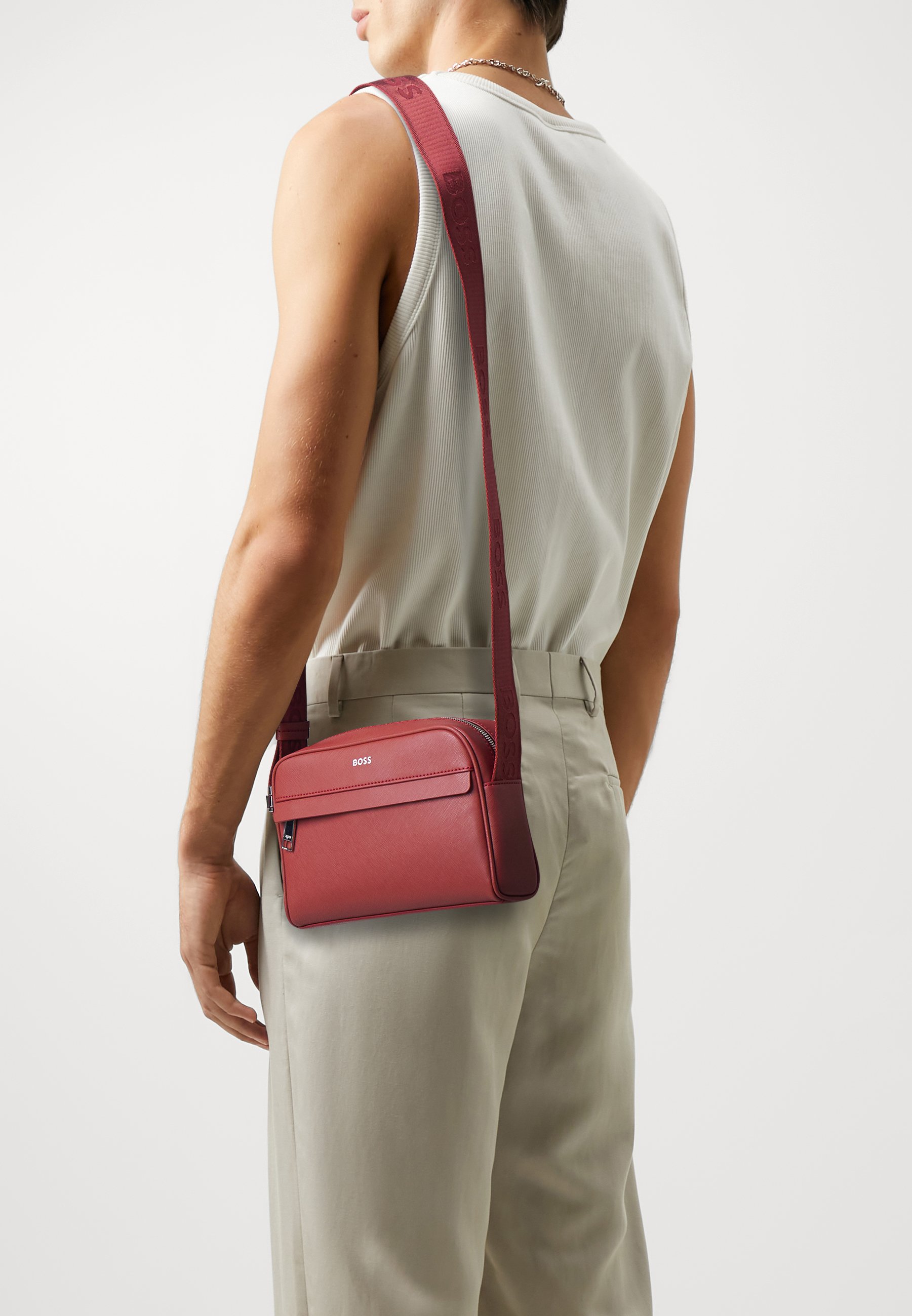 Sacoche Hugo Boss Sac Reporter BOSS Hommes Zair NS 100% Cuir