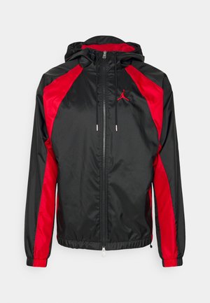 WOVEN JACKET - Giacca leggera - black/gym red