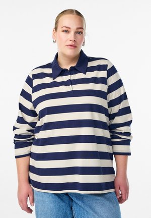 MIT BREITEN STREIFEN - Polokošeľa - peacoat w birch str