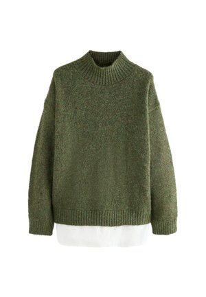 REGULAR FIT - LAYERED SHIRT PONCHO - Svetrík - green
