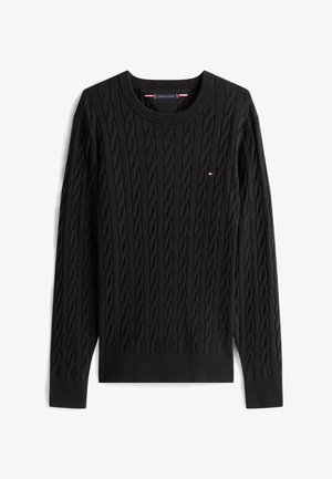 Tommy Hilfiger, CLASSIC CABLE CREW NECK ELEVATED ESSENTIALS - Jersey de punto - black