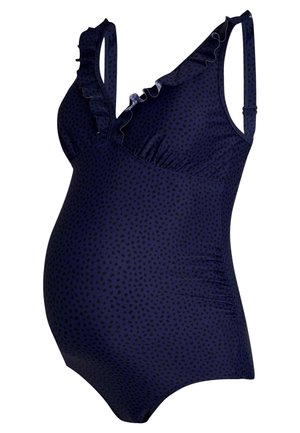 JoJo Maman Bébé, MATERNITY SPOT FRILL - Costume da bagno - navy