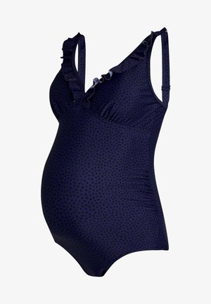 JoJo Maman Bébé, MATERNITY SPOT FRILL - Traje de baño - navy