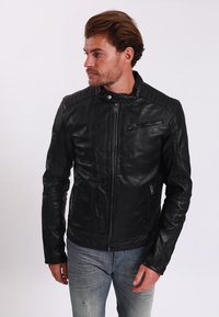 Lee Cooper - Leren jas - black Miniatuurafbeelding 1