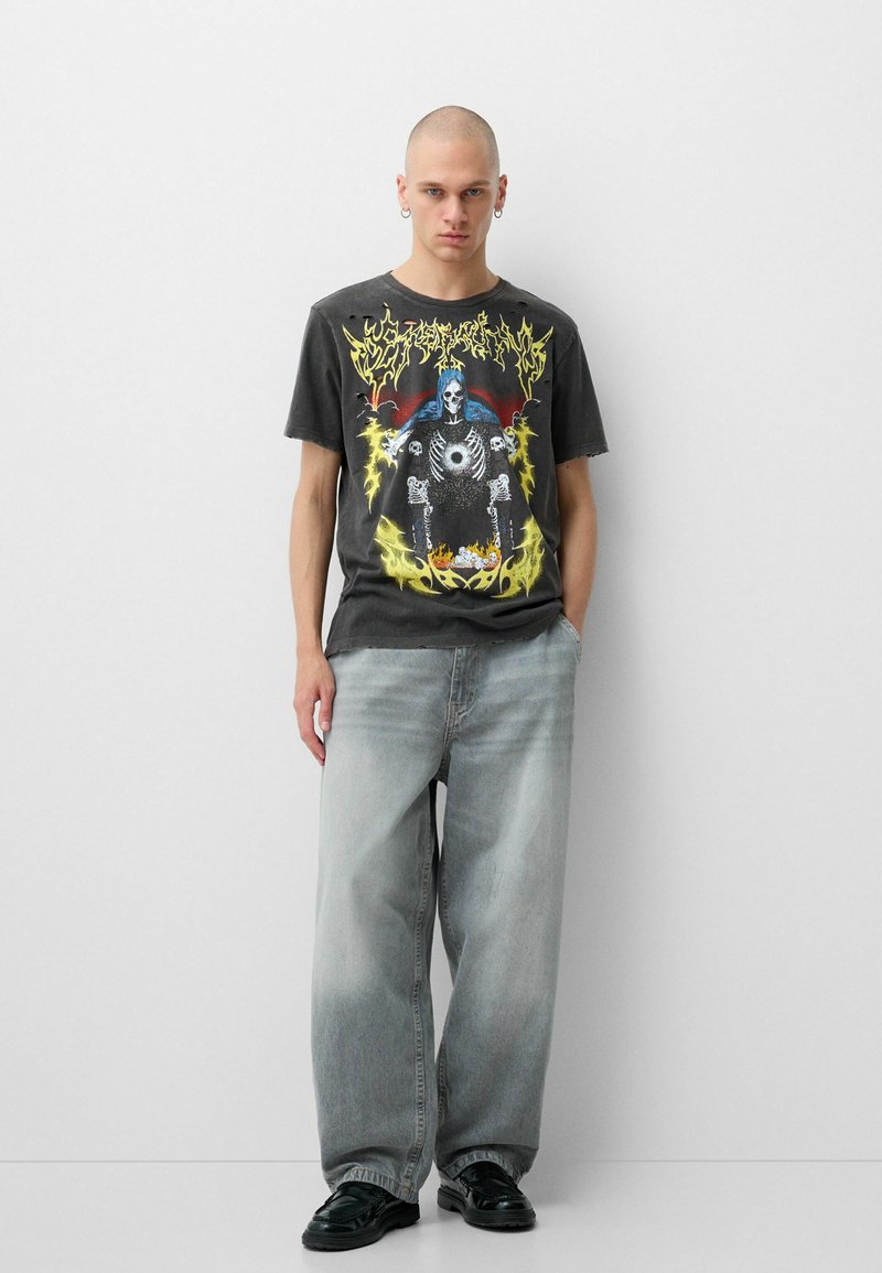 Bershka T-shirt print grijs Bershka T-shirt print grijs