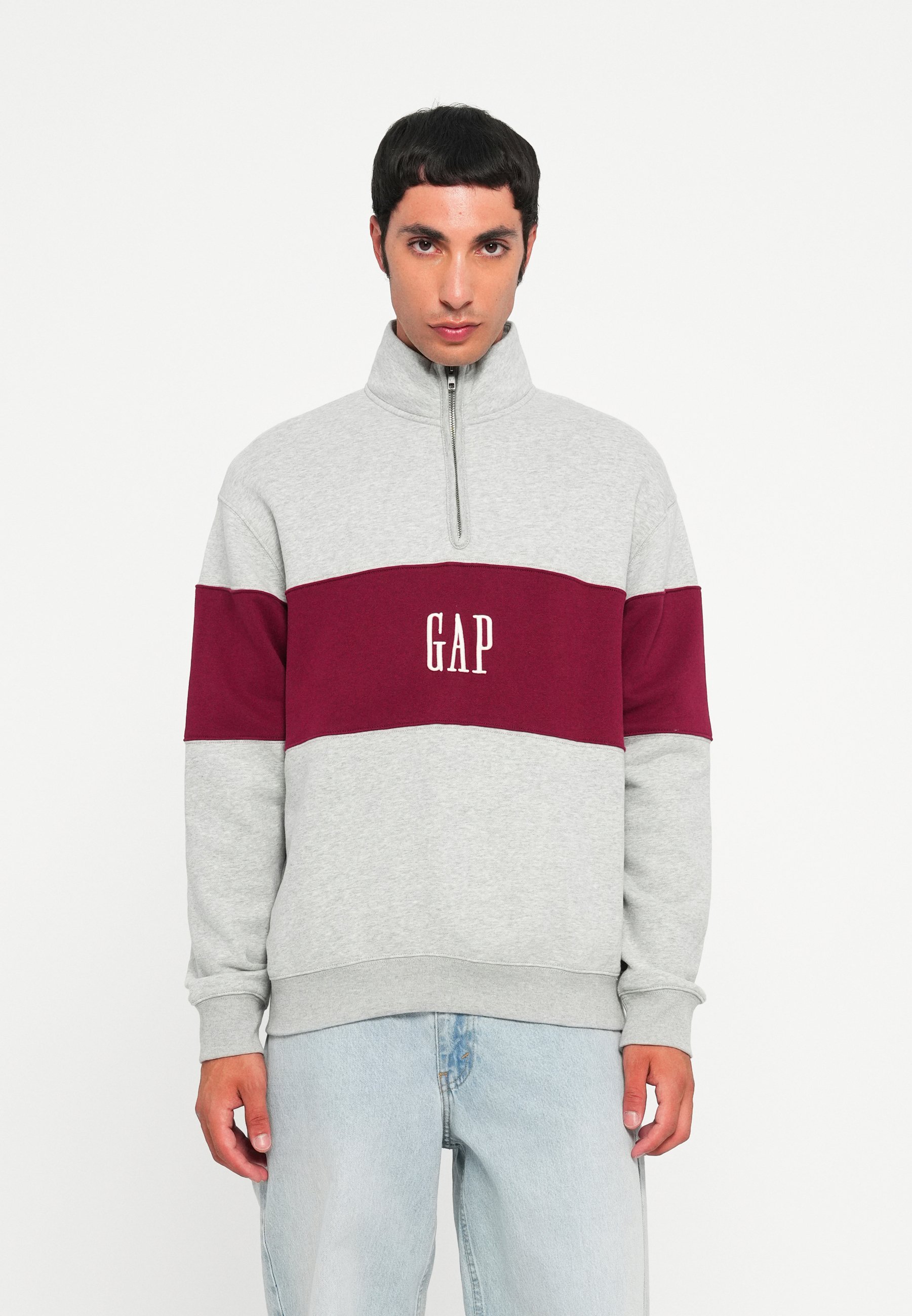 S.GAP GAP LOGO HALF ZIP - Sweatshirt - light grey - Zalando.co.uk