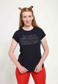 Henry Tiger STAR WARS: CLASSIC STAR WARS CHRISTMAS LIGHTS - Triko s potiskem - navy blue