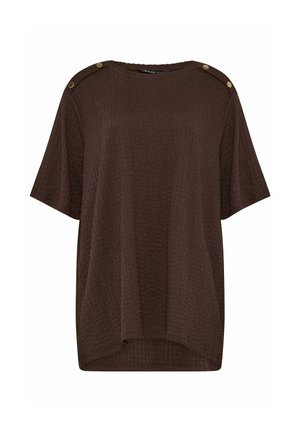Yours Clothing, PLUS SIZE CASUAL TOPS - T-shirts print - chocolate