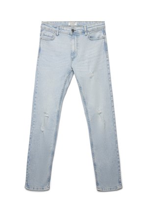 CON STRAPPI - Jeans Tapered Fit - blu denim chiaro