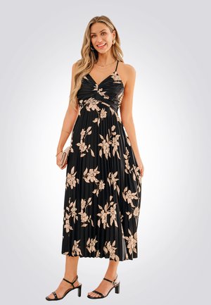 Cupshe ELEGANT FLORAL FOR EFFORTLESS CHARM - Denní šaty - black khaki