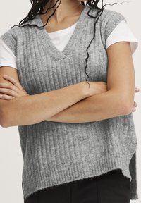 ICHI Stickad tröja - grey