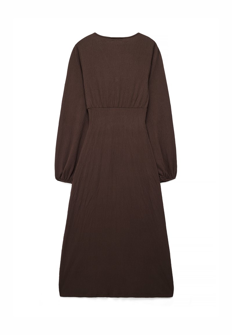 NA-KD BALLOON SLEEVE BUTTON - Maxikleid - brown/braun