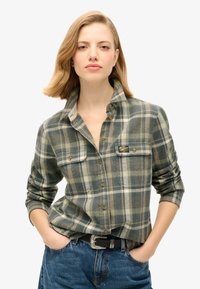 Superdry & Co Camicia - khaki grey check