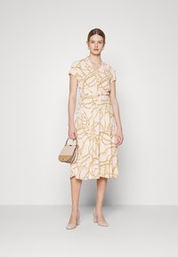 Lauren Ralph Lauren EARNEST SHORT SLEEVE DAY DRESS - Vestido de dia - pink/tan/multi