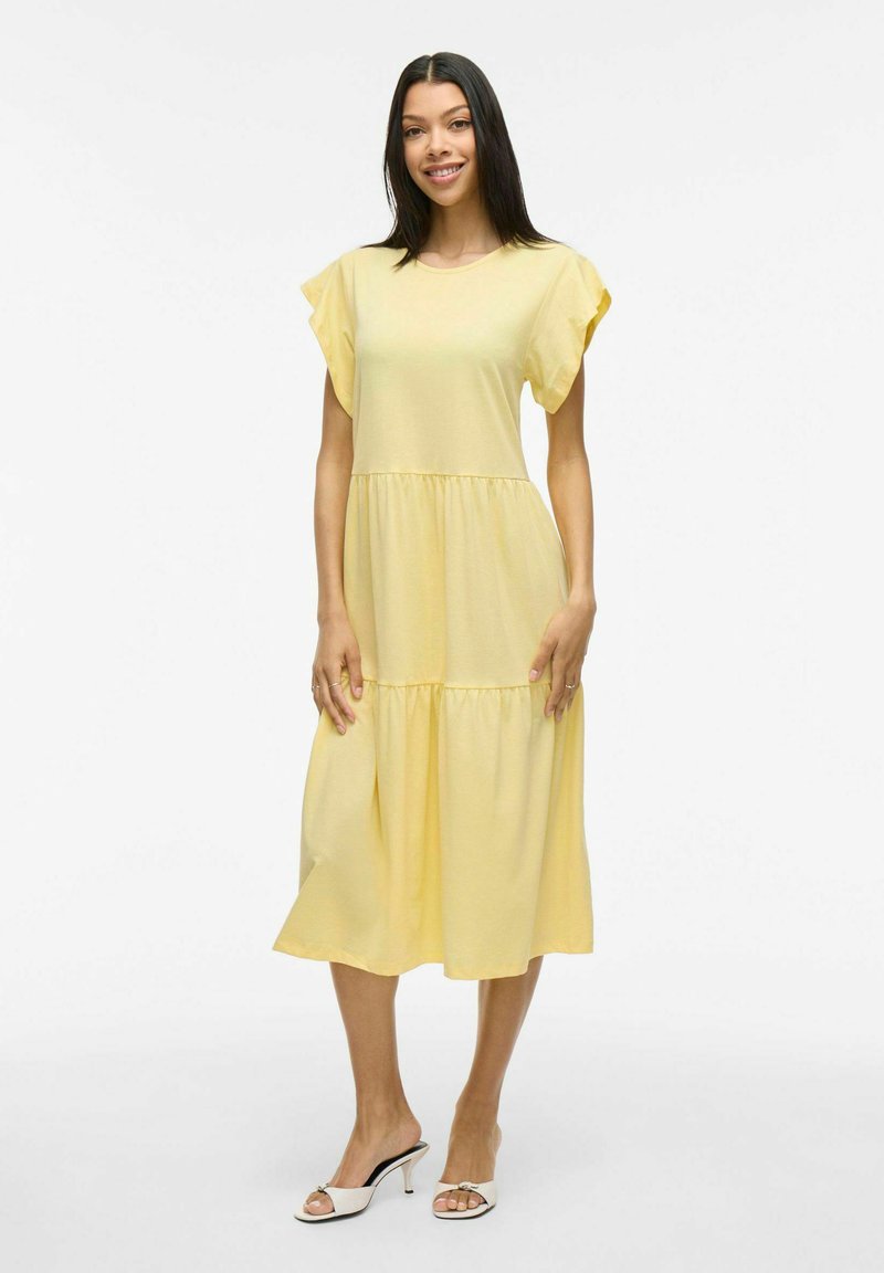 VILA VISUMMER MIDI - Robe en jersey - pale banana