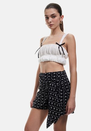 EMBROIDERED - Mini skirts  - black