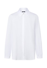 Wit overhemd met lange mouwen, puntige kraag en verborgen knoopsluiting, elastische manchetten en Joop! merklabel in de kraag.