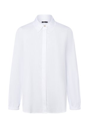 Langarm-Hemd in Weiß mit spitzem Kragen und verdeckter Knopfleiste, elastischen Bündchen und Joop!-Markenlabel im Kragen.