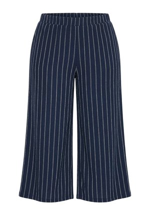Ulla Popken, PINSTRIPE WIDE LEG PANTS - Pantalones - marine