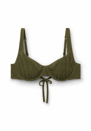 Calzedonia, CRINCKLE WAVES BALCONETTE - Bikinitop - green