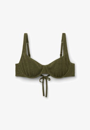 Calzedonia, CRINCKLE WAVES BALCONETTE - Bikinitop - green