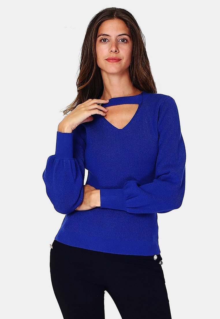 William De Faye Trui koningsblauw gemêleerd