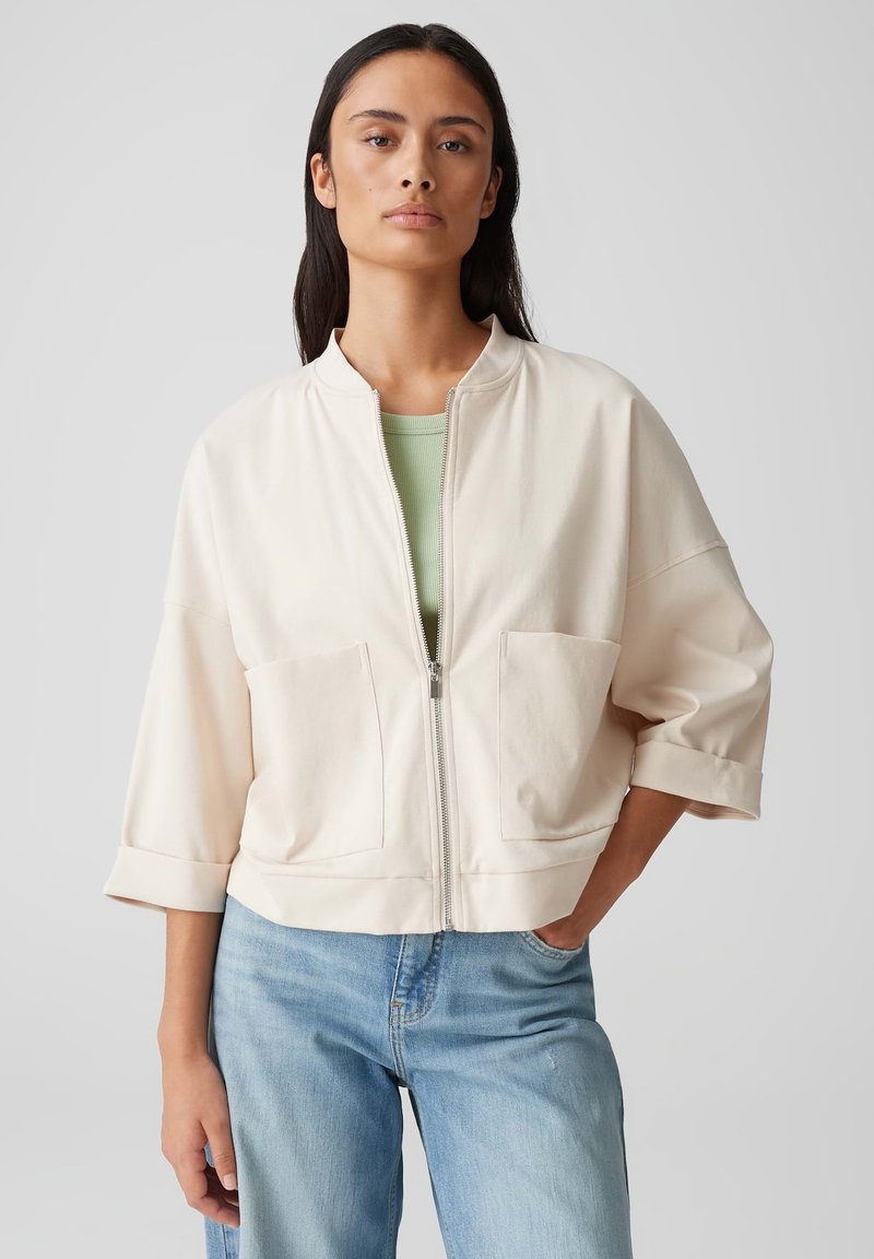 OPUS LOOSE FIT OVERCUT 3/4 SLEEVE - Sweat zippé - natural glaze