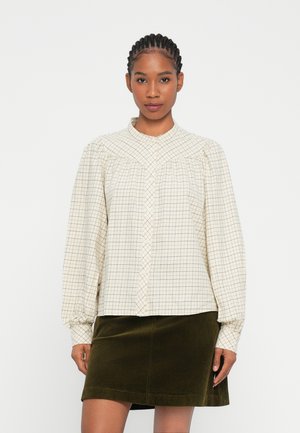 CHECK - Button-down blouse - off white