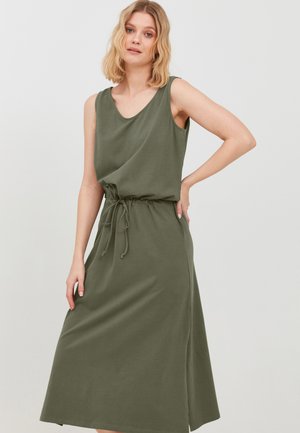 BYPANDINA STRAP DRESS LONG - Vestito di maglina - olivine