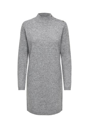 JDY, JDYSUPER LIFE L/S BUTTON DRESS KNT - Robe pull - medium grey melange