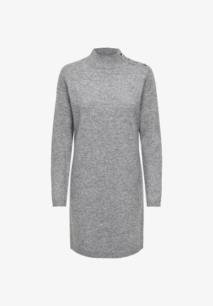 JDY, JDYSUPER LIFE L/S BUTTON DRESS KNT - Robe pull - medium grey melange